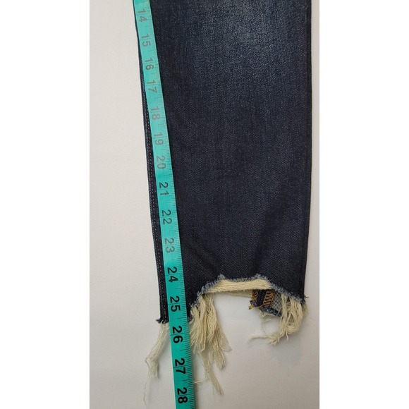 Gap Jeans Women Size 28R Distressed Best Girlfriend Raw Hem Dark Wash Gap Denim - Picture 16 of 16